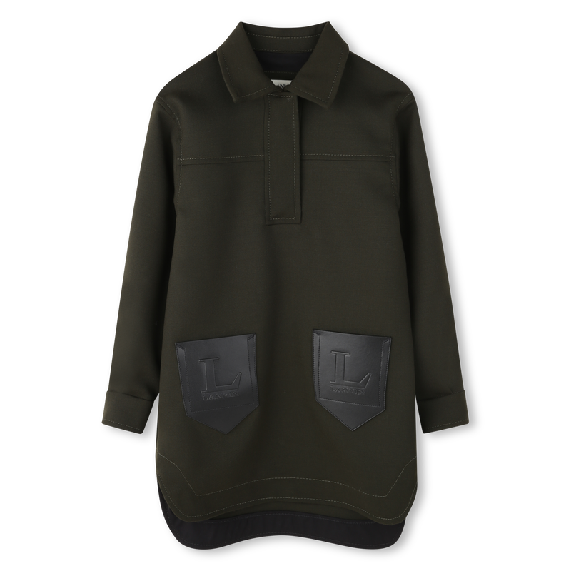 Besticktes bedrucktes Kleid mit Logo LANVIN 
                        M&Auml;DCHEN