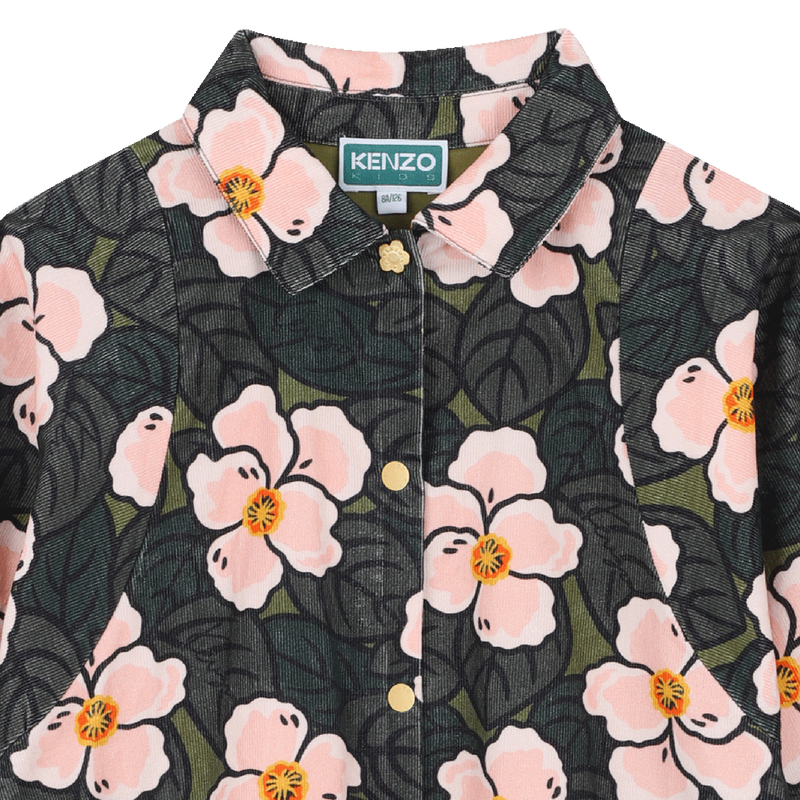 Langes Kleid mit Puff&auml;rmeln KENZO KIDS 
                        M&Auml;DCHEN