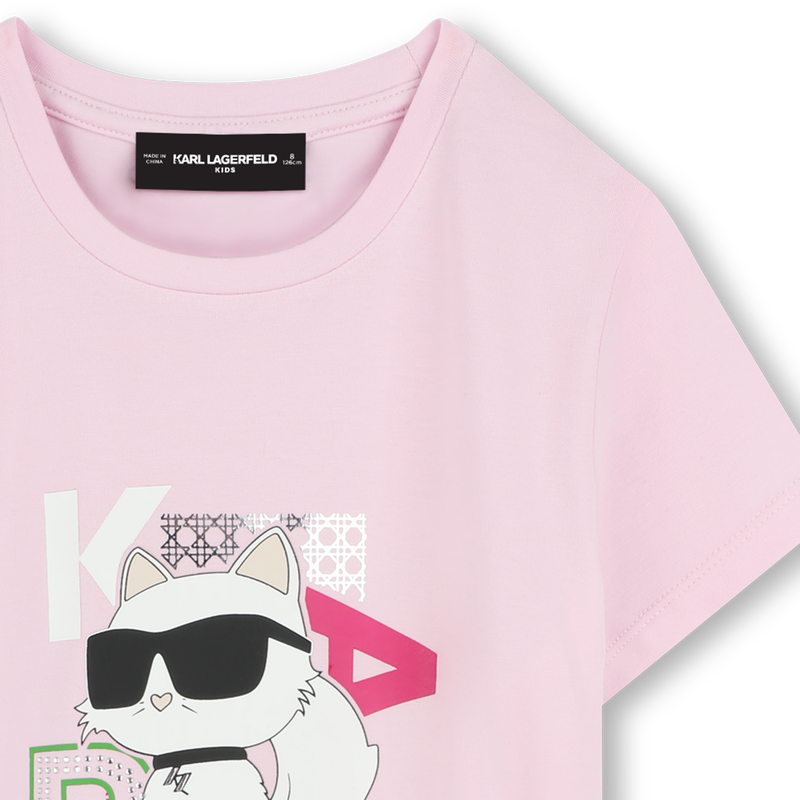 Bedrucktes T-Shirt KARL LAGERFELD KIDS 
                        M&Auml;DCHEN
