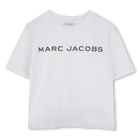 Baumwoll-T-Shirt mit Strass, WEISS, hi-res