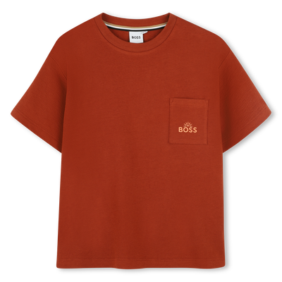 Baumwollshirt mit Stickerei BOSS JUNGE